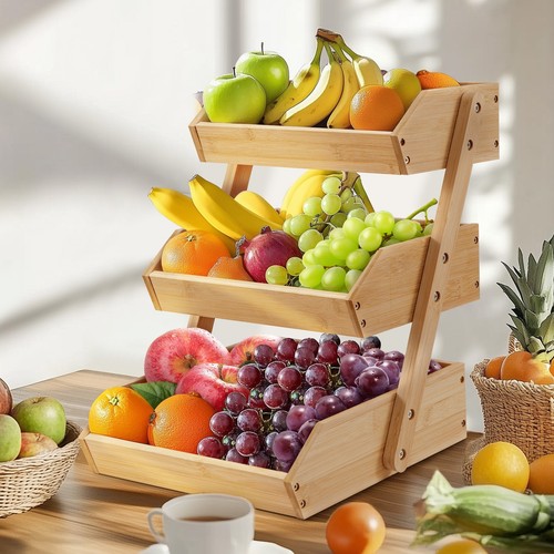 Bamboo fruit vegetable rack - bamboo,