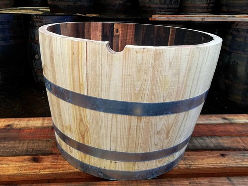 New hardwood half wine barrel - new,