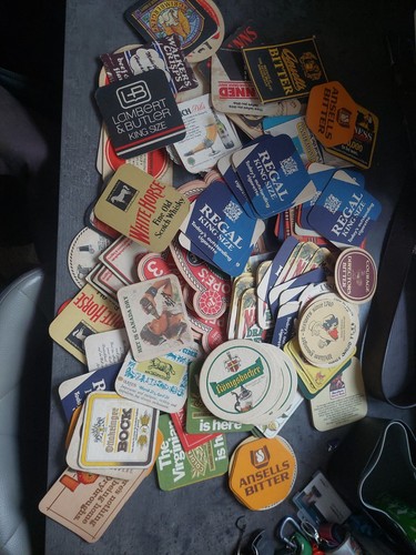 Vintage beer mats job - beer,