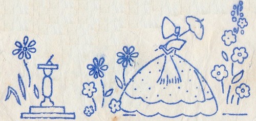 Vintage embroidery transfer - vintage,