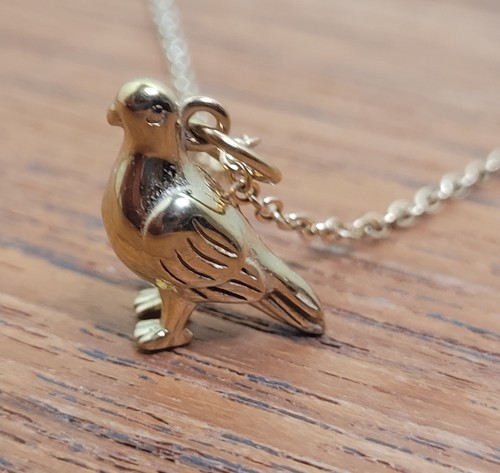 Gold plated pigeon - pigeon, charm