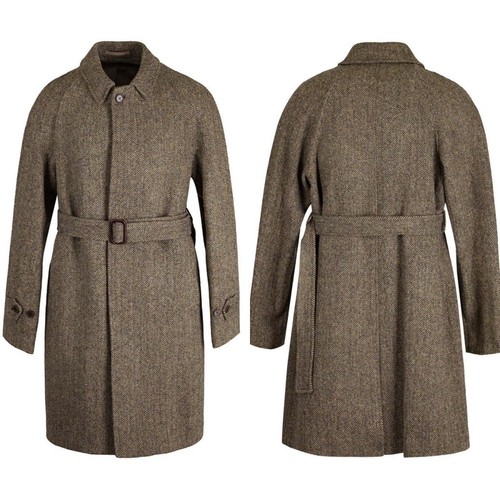 Men brown business overcoat - business,