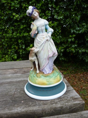 Large porcelain figurine dog - &,