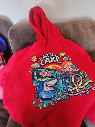 Red pullover hoodie - red, graphic
