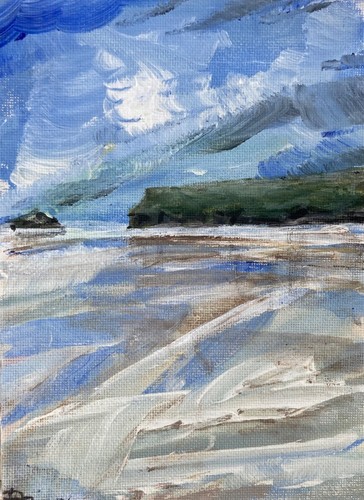Polzeath blue morning tide - polzeath,