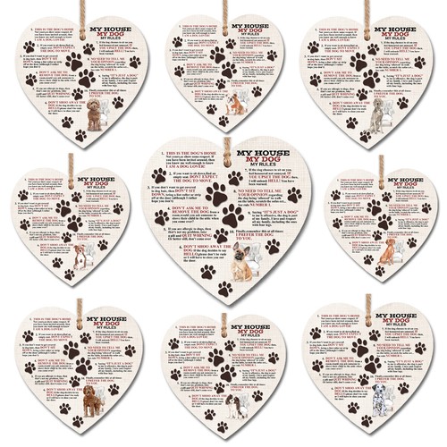 Wooden heart plaque wall sign - wall,