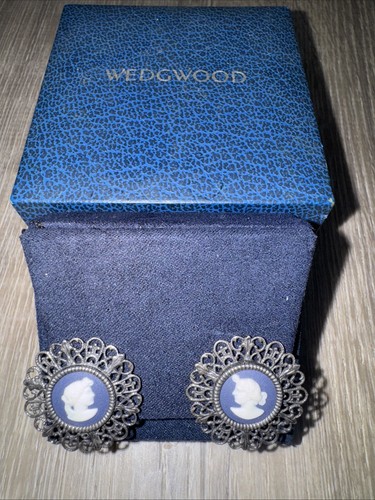 Wedgwood cameo earings jasper - wedgwood,