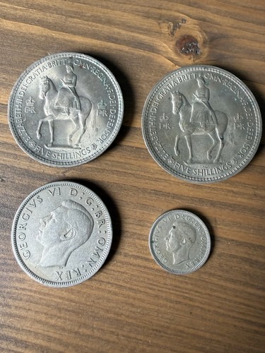 Old coins 1948 half crown - old,