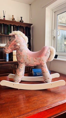 Floral pink plush rocking - floral,