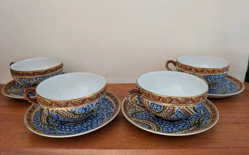 Blue dragonware moriage - blue,