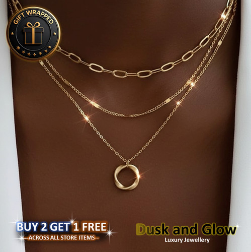 Gold silver necklace pendant - gold,