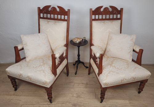 Pair vintage armchairs - pair, of