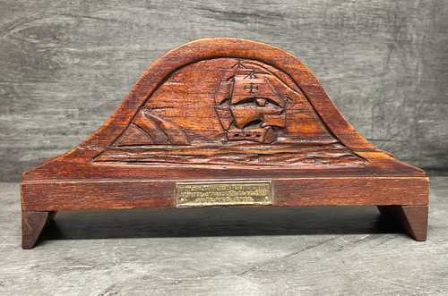 Teak letter rack - letter, salvaged