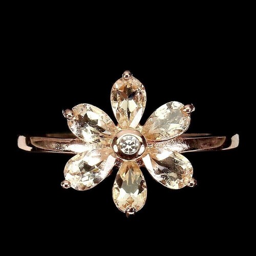 Silver ring morganite - ring, natural