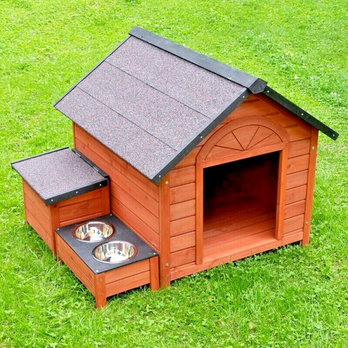 Wooden dog house - house, raised