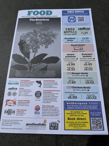 Wetherspoon menu the - menu,