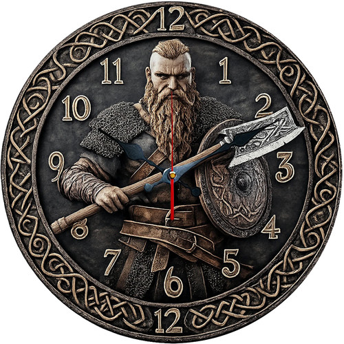 Viking warrior wall clock - viking,