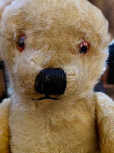 Jointed mohair growler teddy - mohair,