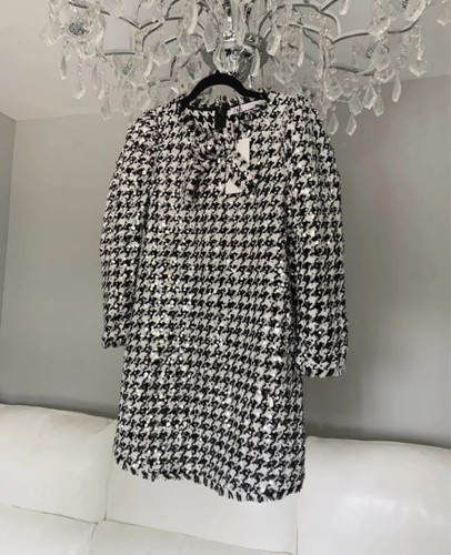 Zara sequin houndstooth dress - sequin,