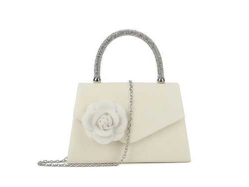 Ladies satin top handle - handle, clutch