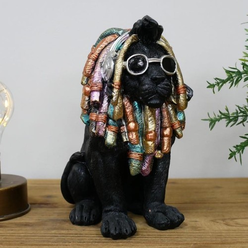 Black lion ornament dreadlocks - black,