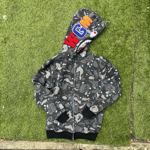 Bape grey zip hoodie size - bape,
