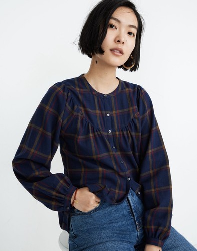Madewell blue flannel - madewell,