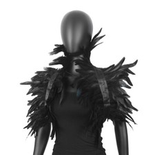 Elegant Feather Shrug Shawl Cape Soft Shoulder Wrap for Carnival Costume!
