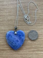 Blue Lace Agate Gemstone  Sterling Silver 925 Chain Pendant Jewelry