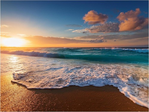Tile mural sunset sea beach - mural,