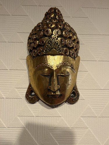 Buddha hand carved painted - buddha,