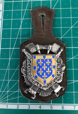Vintage French Badge Courage ET Devouement on Leather Strap Firefighters? M2905