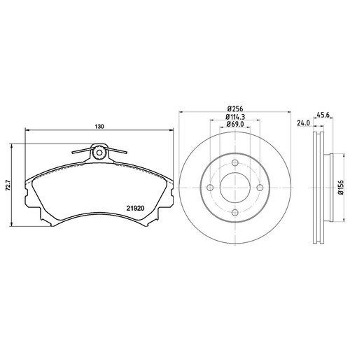 Mintex front brake - discs, &
