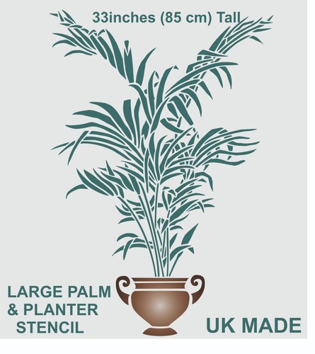 Large palm planter stencil - large, &