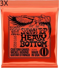 3 X Ernie Ball Skinny Top Heavy Bottom Guitar Strings 10-52 + 6 Guitar Picks UK