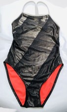 Preloved TYR The Finals Black Shimmery Training SWIMSUIT 32”