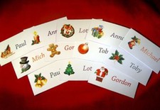 Personalised Christmas Festive Place Name Party Meal Cards Wedding for Holders
