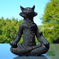 Meditating Cat Garden Ornament