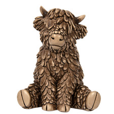 Highland Cow Sitting Figurine