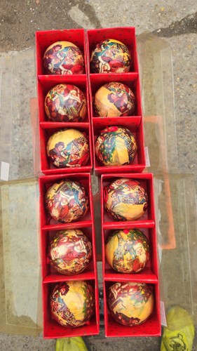 Vintage santa paper - mache, ball