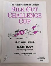 PROGRAMME - Rugby League St Helens V Barrow Sunday 12th February 1989