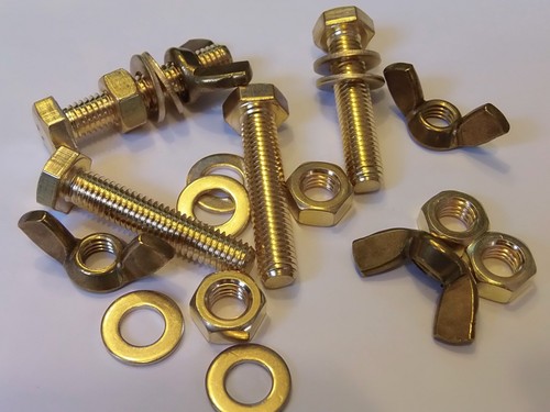 M8x40 brass hex head - brass,