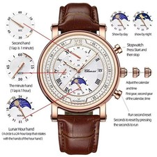 Men’s Leather Quartz Watch