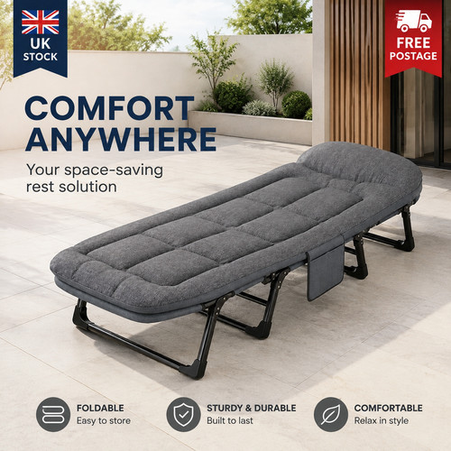 180cm folding sun lounger - 180cm,