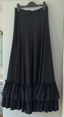 Black frilled flamenco skirt - flamenco,