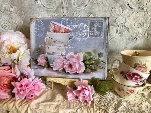 Tea cups shabby - cups,, cottage