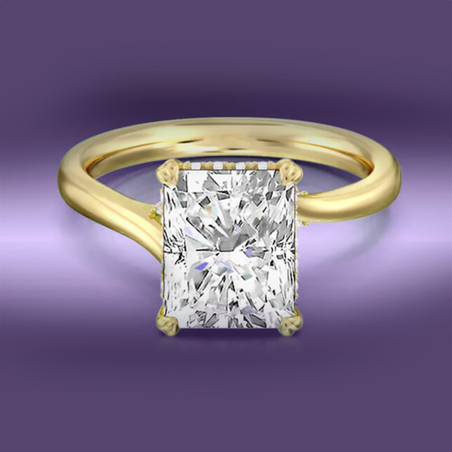 18k yellow gold ring diamond - 18k,