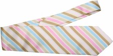 Tie Pink Brown Candy Stripe 100% Pure Silk Diagonal Stripe By Simon Jersey E10