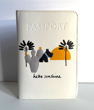 Radley Hello Sunshine Ivory Leather Passport Cover - New With Dust Bag
