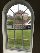 UPVC Arch Window Georgian Style Double Glazed White 910 X 1565